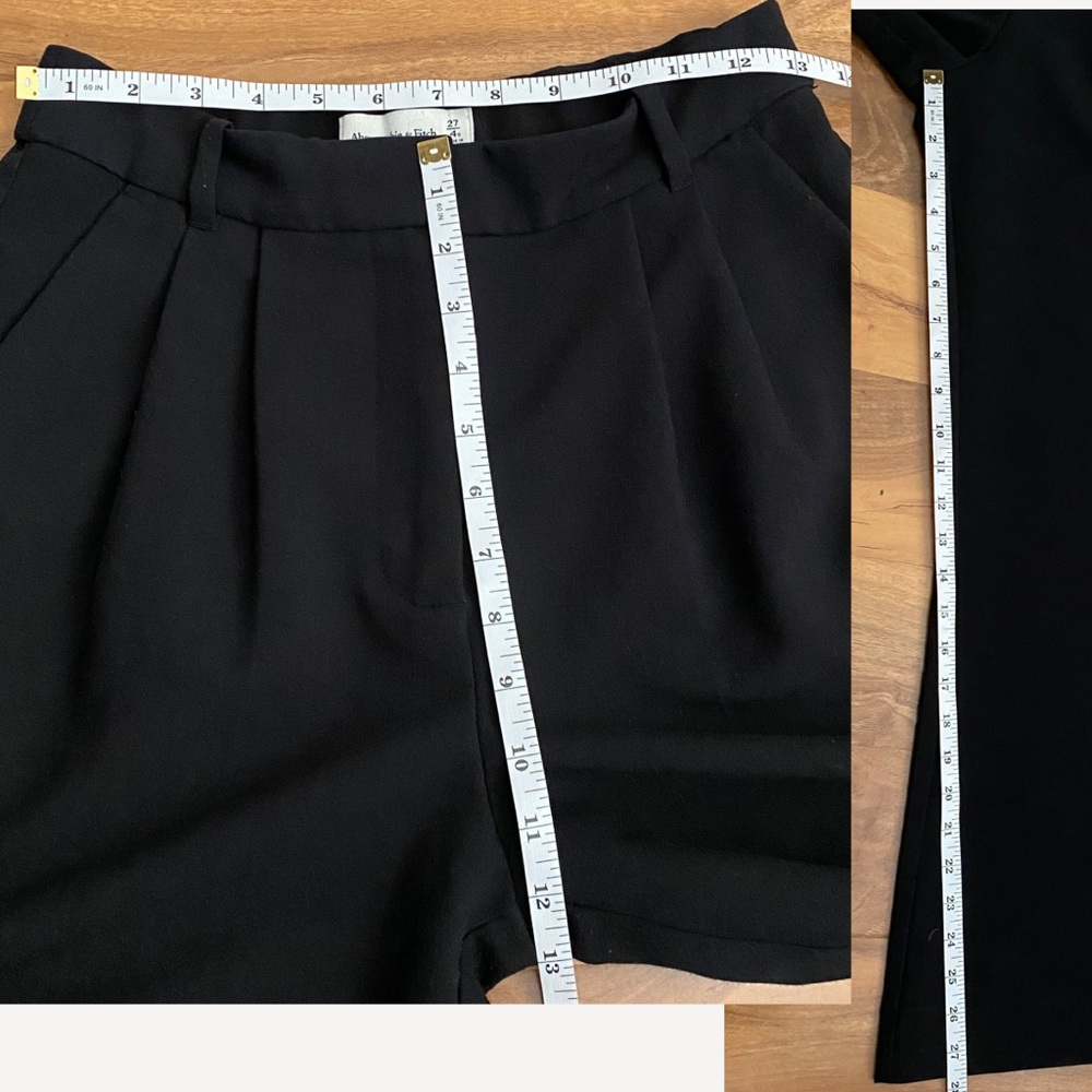 Abercrombie Black Wide Leg Trouser Pants Elastic Minimalist Old Money Relaxed 27 - Picture 8 of 8